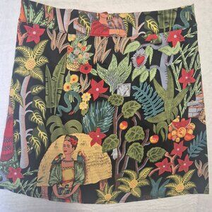 Queenran Jungle Tropical Junglecore Frida Mahlo Print Pencil Mini Skirt Sz S
